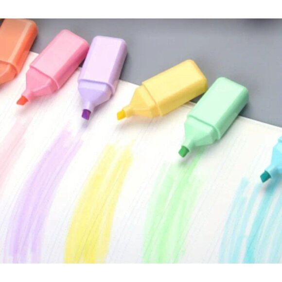 6-Pack of Tiny Markers with Fluorescent Colors & Cute Kawaii Design - Perfect fo - Picture 3 of 4